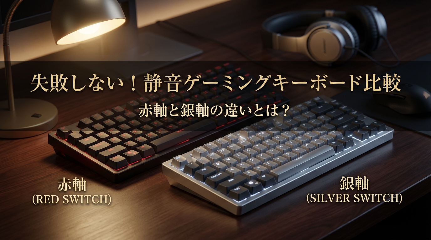 失敗しない!静音ゲーミングキーボード比較、赤軸と銀軸の違いとは?