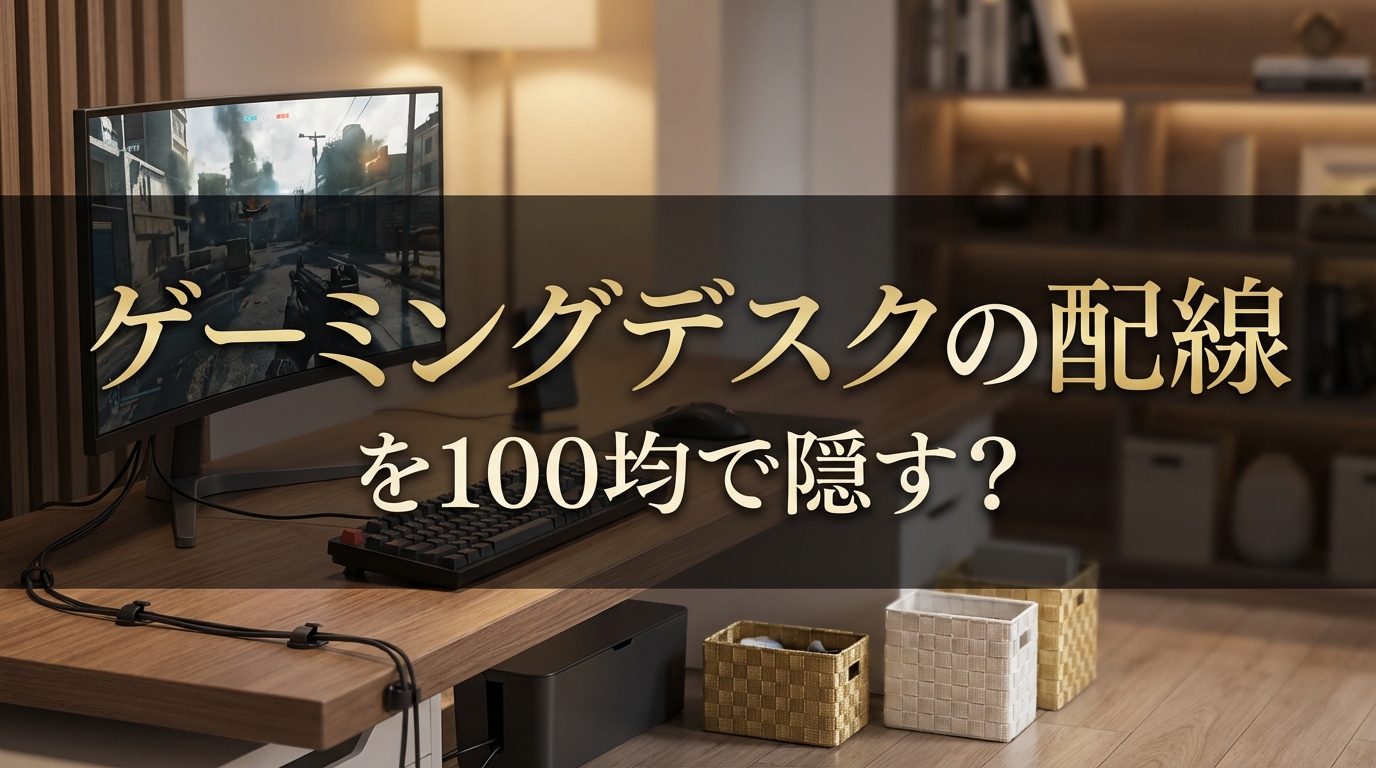 ゲーミングデスクの配線を100均で隠す？
