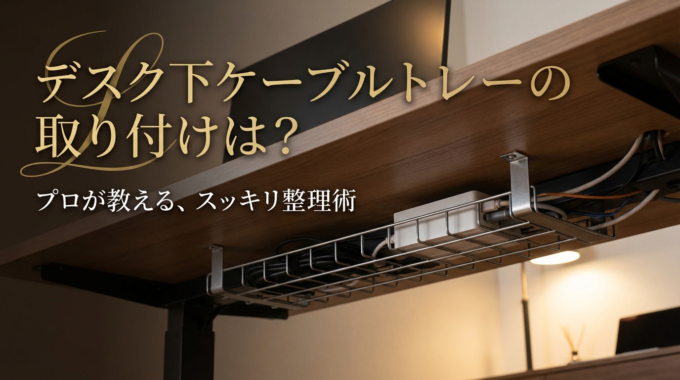 デスク下ケーブルトレーの取り付けは?